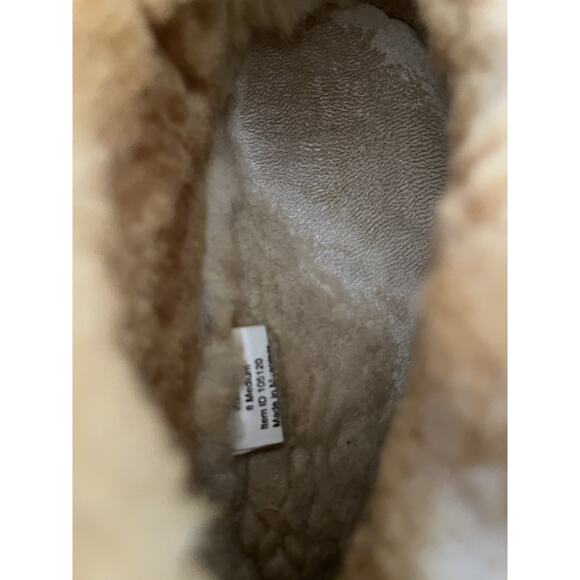 LL Bean Slipper Boots Shoes Women 8M Brown Suede Shearling Wicked Good - Picture 14 of 16